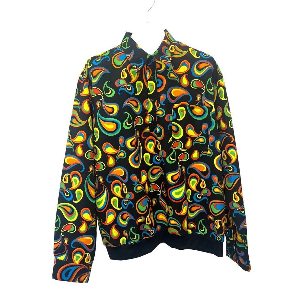Irvine Park Paisley Bright Rainbow Vintage Shirt Men's Y2K 90s button down XL